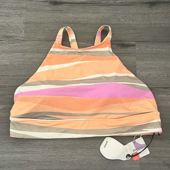 prAna Women’s XL Marine Street Swimsuit Top High Neck Multicolor Swimming - Picture 2 of 9